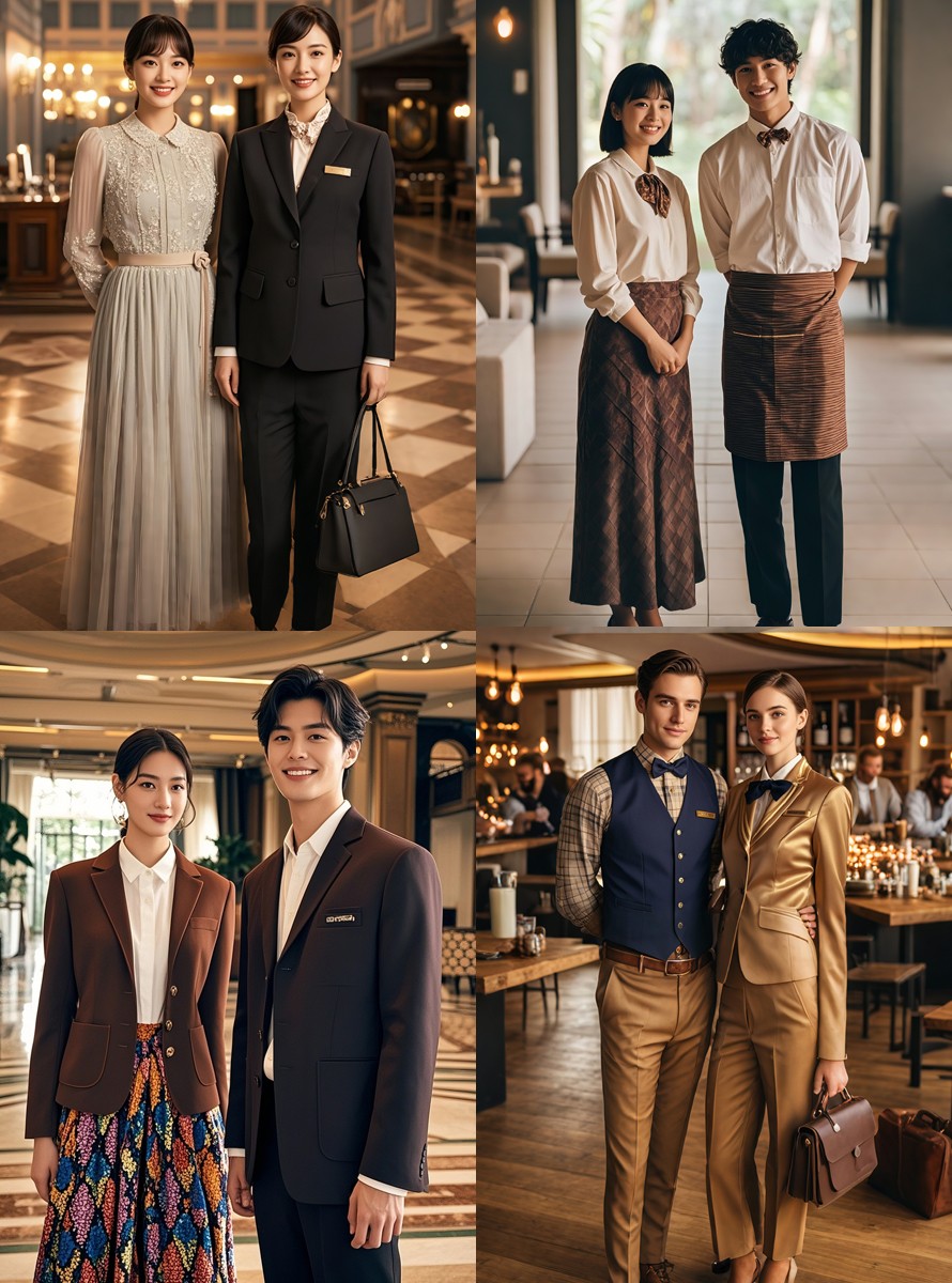 國際五星級酒店制服書籍畫冊，春秋季制服款式趨勢圖書，服裝畫冊，酒店制服設計