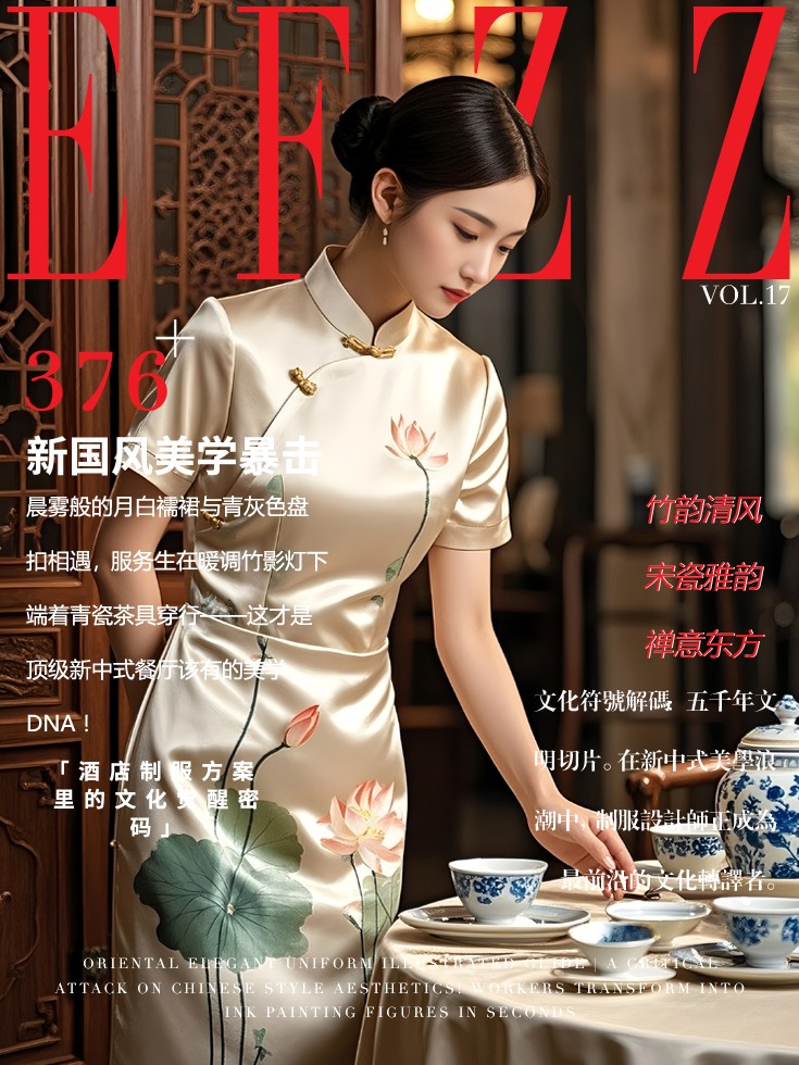 新國(guó)風(fēng)美學(xué)制服-酒店中式餐廳服務(wù)員工作服文化符號(hào)解碼圖鑒