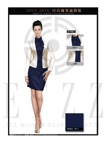 OL時(shí)尚藏藍(lán)色女秋冬職業(yè)裝套裙設(shè)計(jì)圖1287