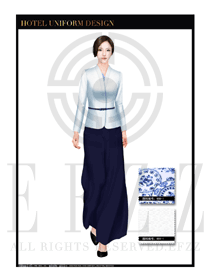 白色女款酒店經理制服設計圖420