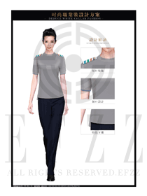 時(shí)尚灰色短袖女款地鐵乘務(wù)員服裝款式圖157