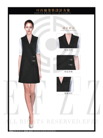 OL時尚灰色女職業(yè)裝夏裝制服設計圖619