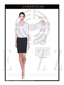 時尚白色女職業裝短袖襯衫款式圖368