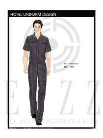 灰色工程服短袖夏裝制服設計圖177