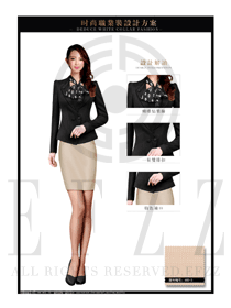 卡其色珠寶營業員職業裝服務員制服設計圖1460