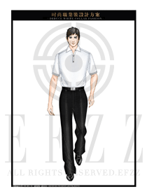 白色男裝翻領T恤服裝款式圖072