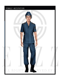 深藍色男款保安服短袖服裝款式圖264