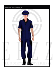 深藍(lán)色男款保安服短袖服裝款式圖278