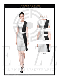 OL時尚白色女職業(yè)裝夏裝制服設(shè)計(jì)圖665