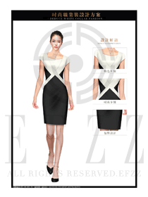 OL時尚黑色女職業(yè)裝夏裝制服設計圖667