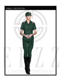 墨綠色女款保安服短袖服裝款式圖294