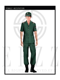 時尚墨綠色男款保安服短袖制服設計圖297