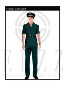 時尚墨綠色男款保安服短袖制服設(shè)計圖303