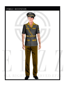 時尚灰色男款保安服短袖制服設計圖307