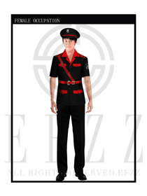 黑色男款保安服短袖服裝款式圖308