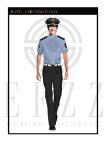 淺藍(lán)色男款保安服短袖服裝款式圖328