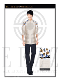 時(shí)尚米色男款酒店客房服務(wù)員制服設(shè)計(jì)圖552
