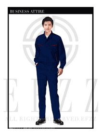 時(shí)尚深藍(lán)色春秋男款工程服服裝款式圖1045