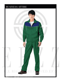 時(shí)尚綠色春秋男款長(zhǎng)袖工程制服款式圖1049