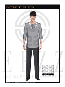 灰色男款水區更衣服務員制服設計圖213