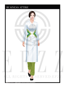 小清新白色長裙款女按摩技師款式設計圖1367