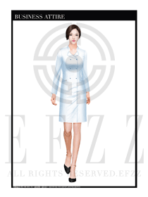 優雅白長裙款按摩技師制服設計圖1372