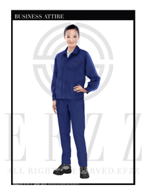 時尚淺藍(lán)色女款4S店工作服制服設(shè)計圖1092