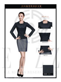 黑色職業套裙款珠寶營業員制服設計圖1481