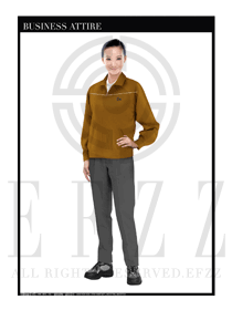棕色女款4S店春秋工程服制服設(shè)計(jì)圖1153