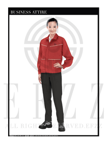 淺紅色長袖女款4S店春秋工程服制服設(shè)計圖1167