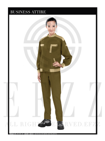 時尚長袖女款車間春秋工程服款式設(shè)計圖1175
