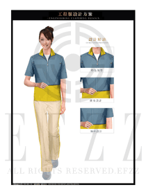 原創女款短袖工程服夏裝服裝款式圖209