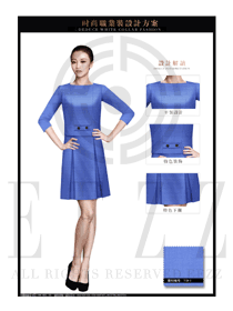天藍(lán)色ol職業(yè)裝專賣店?duì)I業(yè)員服裝設(shè)計(jì)圖1498