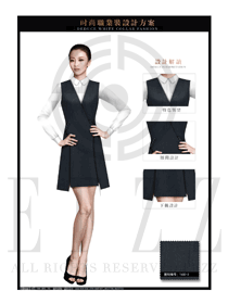 黑色ol時尚女職業(yè)裝夏裝制服設(shè)計圖699