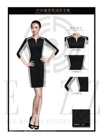 時尚黑色連衣裙款女職業(yè)裝夏裝款式設(shè)計圖706