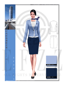 新款淺藍色女款專賣店營業(yè)員服裝款式圖1558