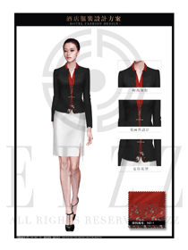 時尚黑色長袖女款酒店經理服裝款式圖473