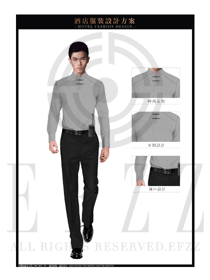 時尚灰色長袖男款星級酒店門童服裝款式圖1243