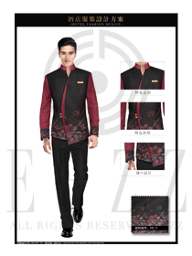 原創(chuàng)新款深灰色中式立領男款酒店大堂經(jīng)理制服款式圖1080