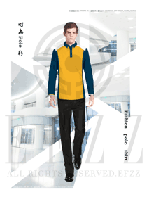 橙黃色男職業(yè)裝T恤服裝款式效果圖109