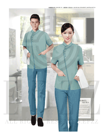 原創(chuàng)設(shè)計(jì)淺藍(lán)色男女款客房服務(wù)員制服設(shè)計(jì)圖630
