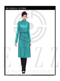 原創設計淺綠色女職業裝大衣服裝款式圖188