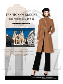 時尚駝色女職業裝OL大衣制服設計圖201