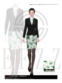 時(shí)尚鳳眼長(zhǎng)袖女款酒店經(jīng)理服裝設(shè)計(jì)圖443