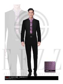 原創(chuàng)制服設(shè)計(jì)黑色男款酒店大堂服裝款式圖653