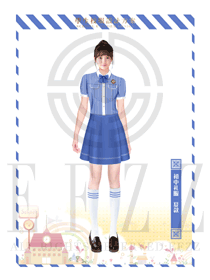 原創(chuàng)設(shè)計淺藍(lán)色短袖女款學(xué)生服制服款式圖017