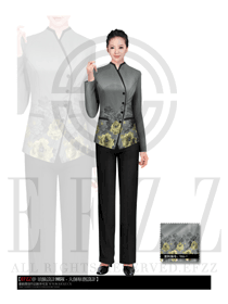 灰色女款星級酒店客房服務(wù)員服裝款式圖389