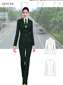 原創制服設計深綠色女大巴司機服裝款式圖171