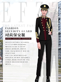 時尚長袖女款獵裝保安制服款式設(shè)計圖335