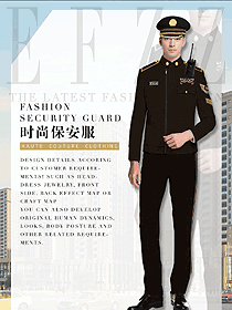 時尚長袖男款保安服夾克制服設計圖326